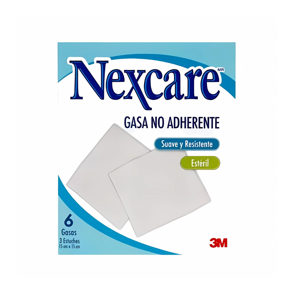 Gasa Esteril Nexcare  15x15 cms 6 unidades