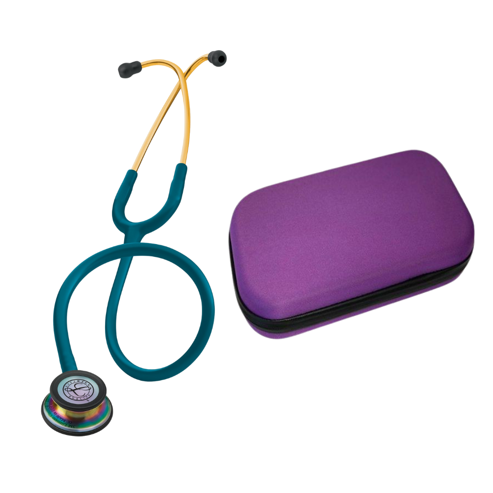 Littmann® Classic III Azul Caribe Arcoiris 5807 + Estuche Morado - IVMedical